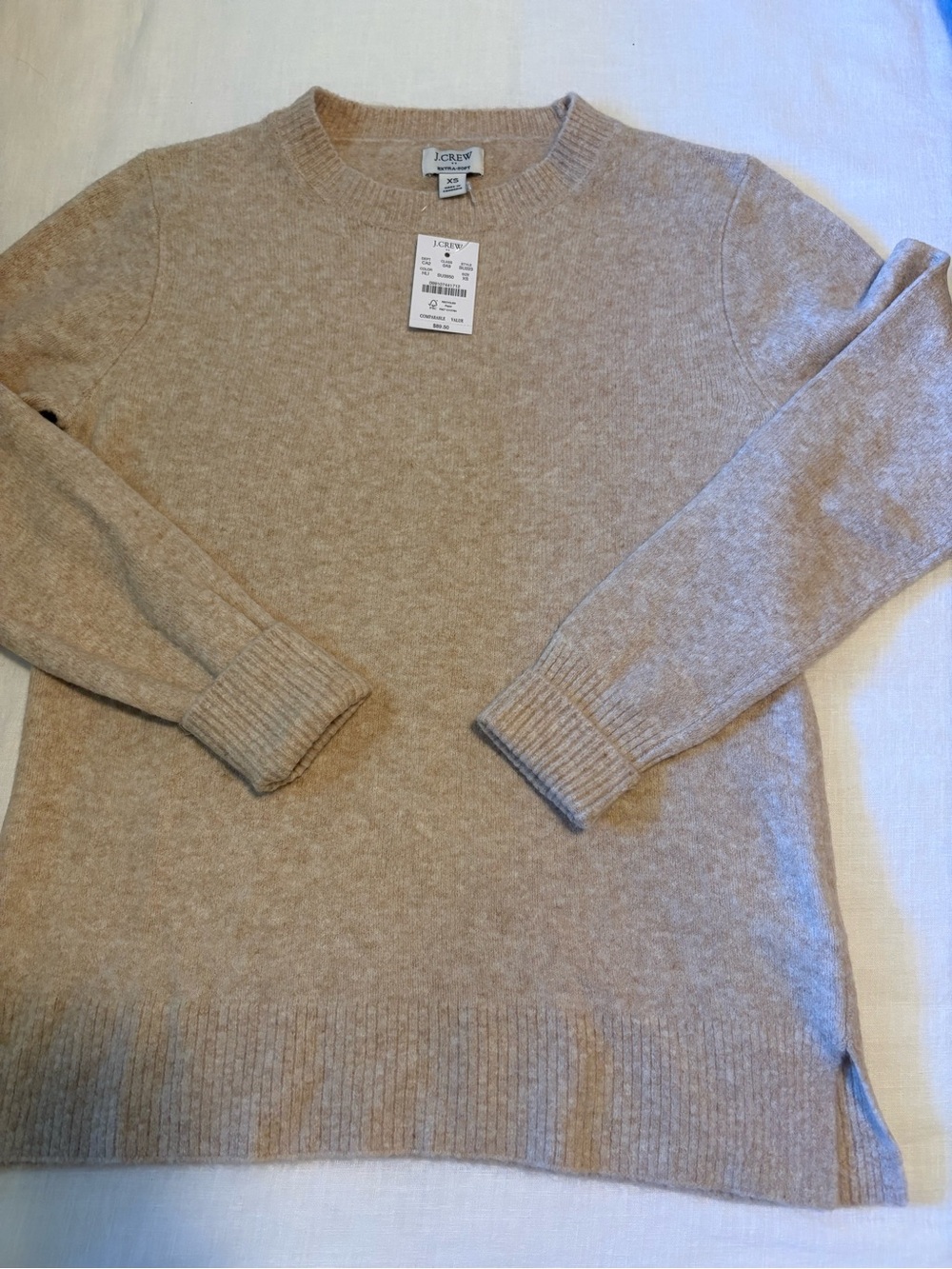 J. Crew factory women’s Crewneck Sweater in Beige Tan